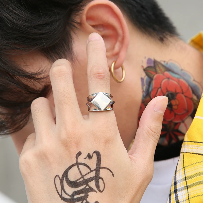 Мужское кольцо из нержавеющей стали с шестигранным узором|ring stainless|designer ringfashion rings