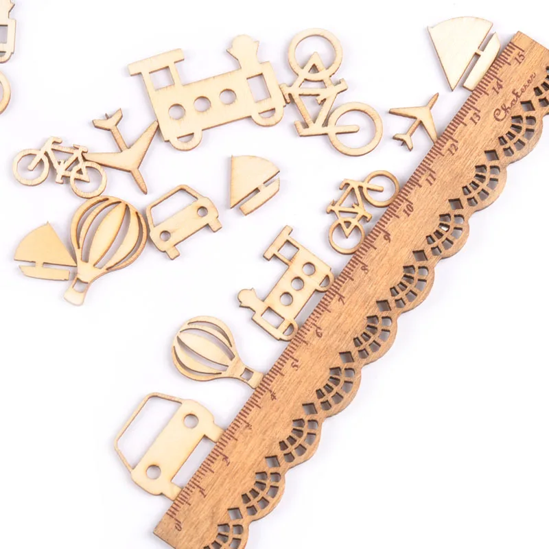 24 шт./лот смешанные перевозки автомобилей узор натуральное дерево ремесла для