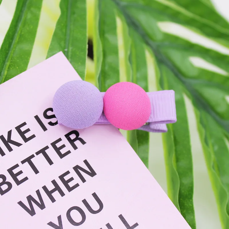 50pcs Boutique Cute Felt Pom Hairpins Solid Mini Ribbon Button Hair Clips Princess Headwear Fashion Accessories |