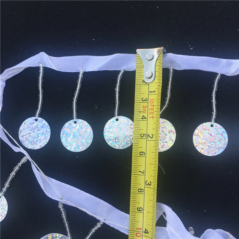 10 ярдов/партия ширина 6 см/8 см блестящий серебристый/золотой с бахромой блестками