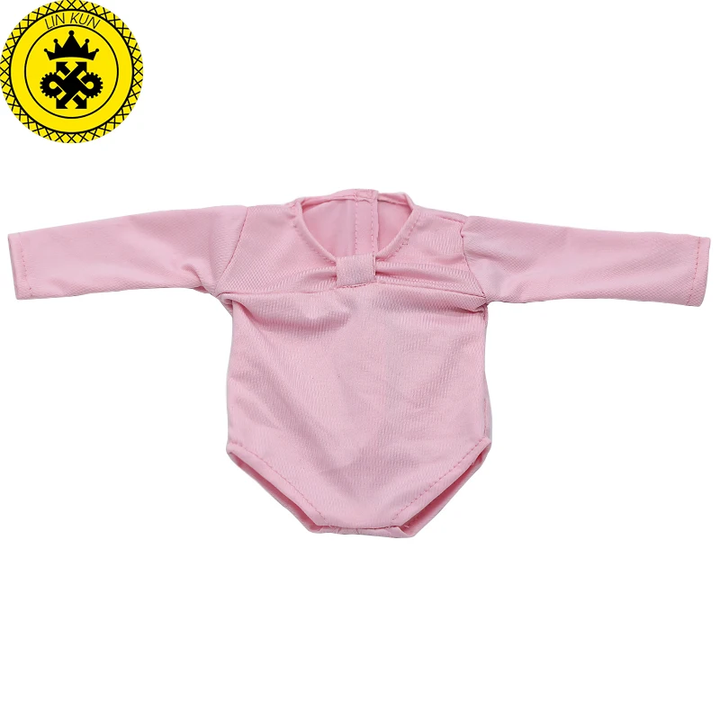 18-дюймовая Одежда для кукол девочек розовый комбинезон с длинными рукавами