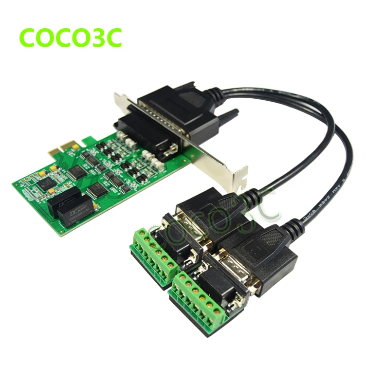 Free shipping PCI-E turn 2 port RS422 RS485 industrial serial port card PCIe 2-Port RS-422 RS-485 Controller Card