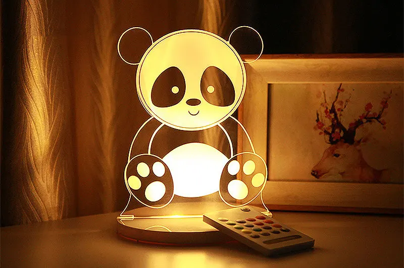 RGB 3D Мультфильм светодиодный настольный ночник с дистанционным управлением USB питание для детской спальни подарок