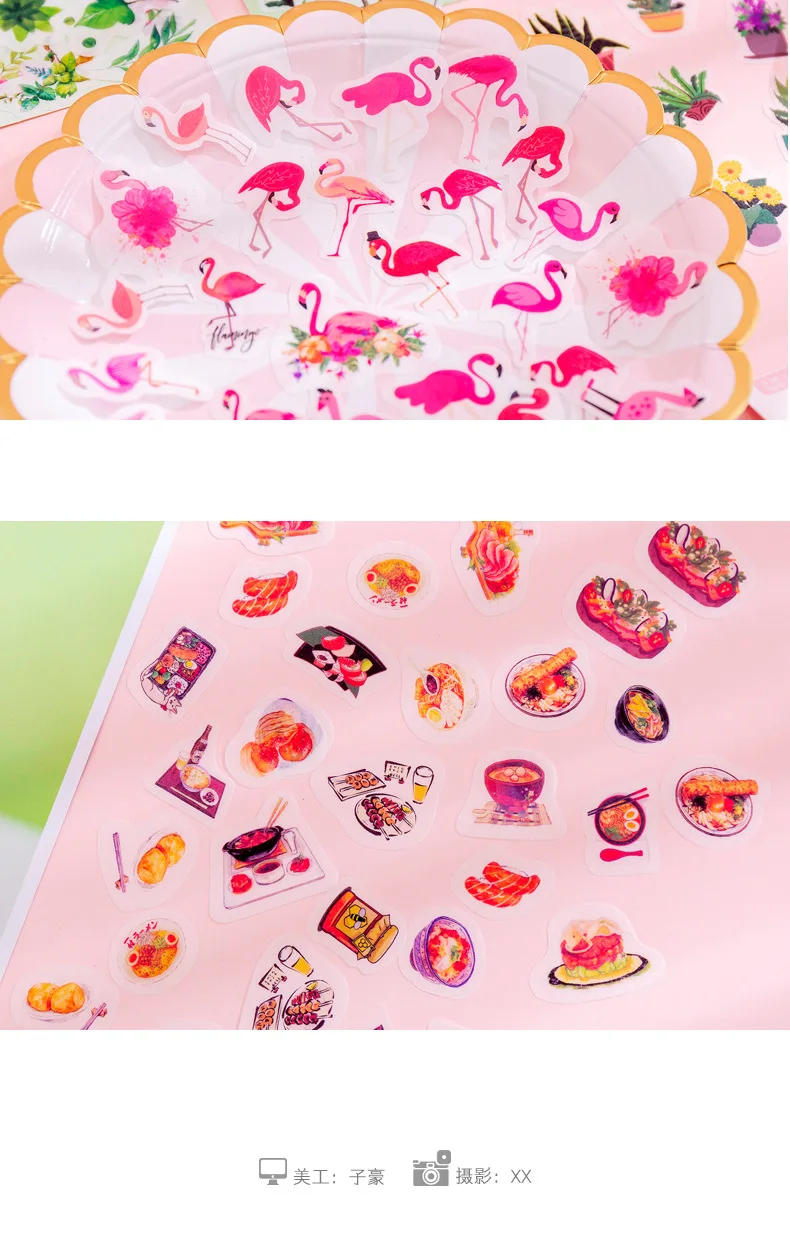 40 pcs/pack Green Plant Series Cactus Canteen Decorative Stationery Stickers Scrapbooking DIY Diary Album Stick Lable