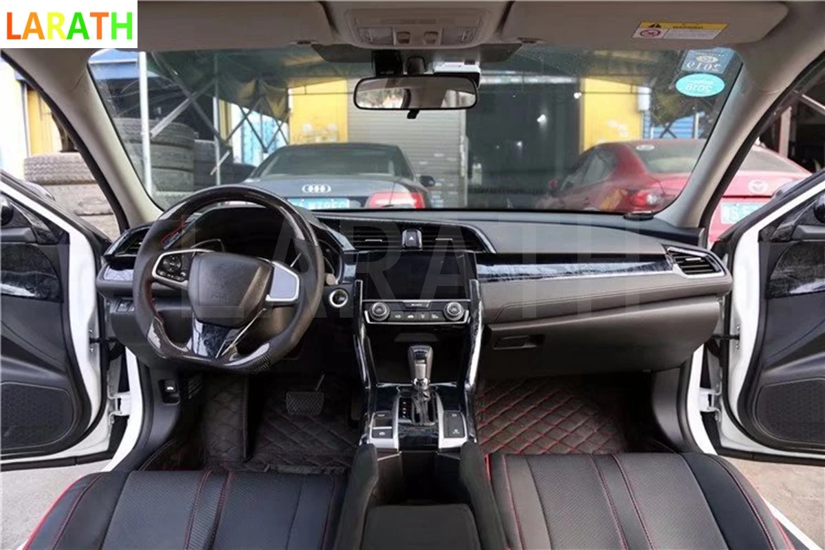 28 шт. для Honda Civic 2016 2017 2018 10 поколения ABS углеродное волокно краска Передняя панель
