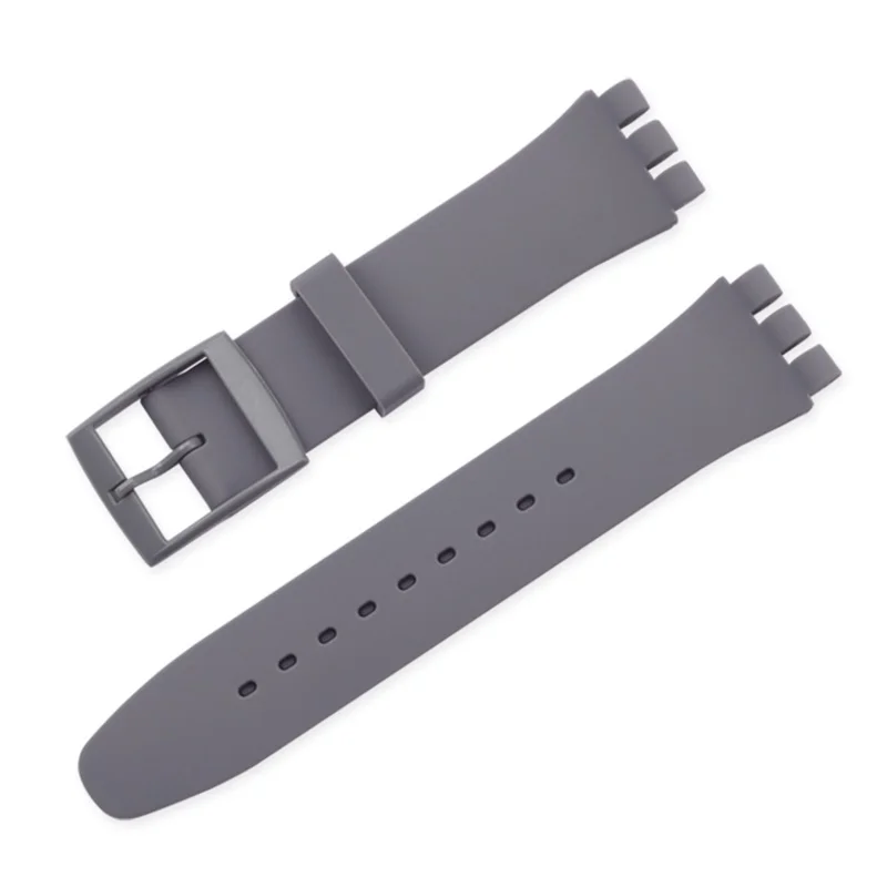 grey Ремешок для часов образец ремешка Пряжка для SWATCH силиконовый ремешок для часов 12 мм 16 мм 17 мм 19 мм 20 мм резиновый ремешок аксессуары для часов - Цвет ремешка: grey