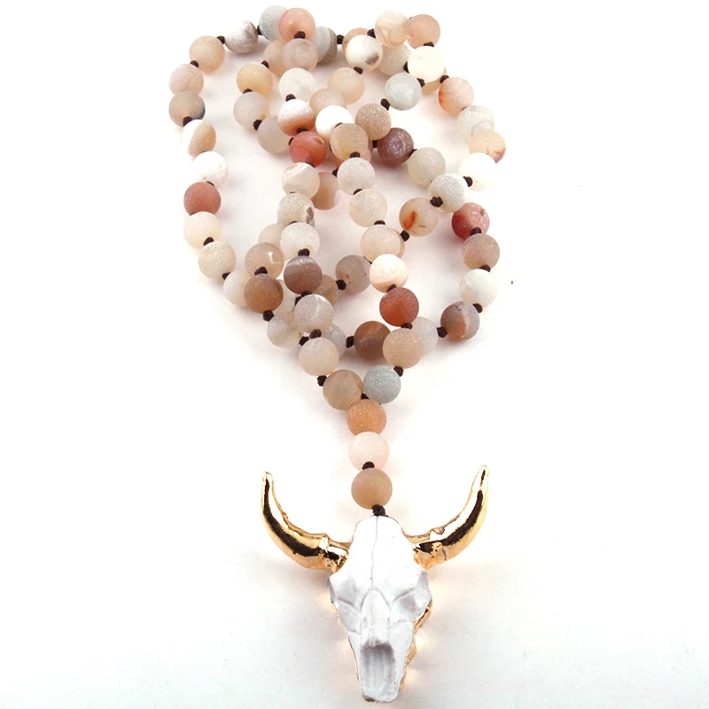 Женское длинное ожерелье с бусинами из друзы 3 цвета|fashion necklace|necklace fashionhorn pendant