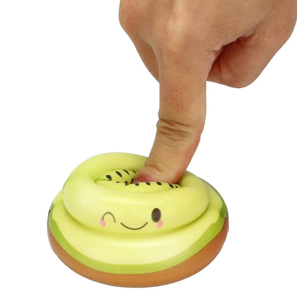 Сжимаемый мягкий Kawaii Kiwi фруктовый Poo медленно растущий крем ароматическая