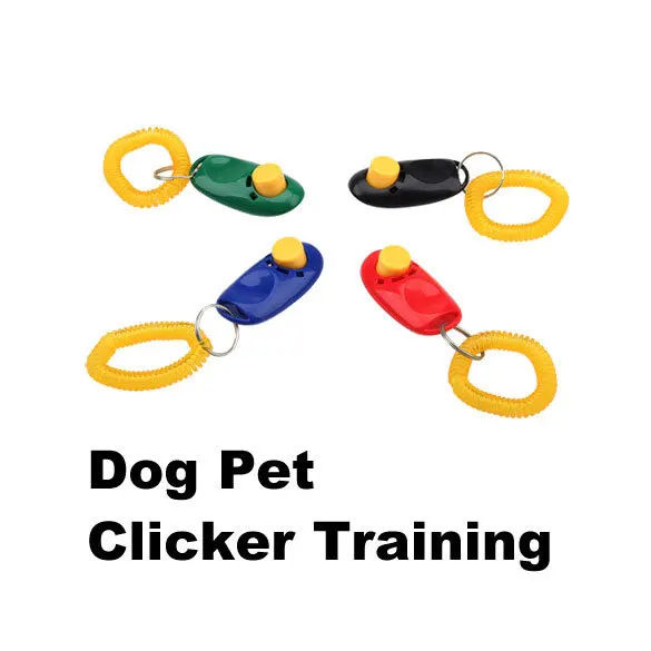 

New Dog Pet Click Clicker Training Trainer Aid Wrist E5MI