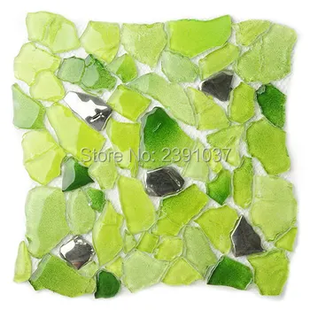 Mediterranean Sea Style Glass mosaic tiles 1BOX(22sheets)  iridescent bathroom porcelain tiles sheet kitchen backsplash art deco