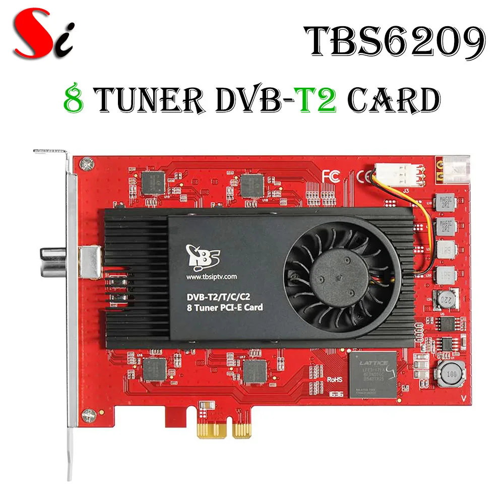 TBS6209 Octa 8 тюнер DVB T2 C2/T/C/ISDB T PCIe карта для наземного и кабельного ТВ|Спутниковое ТВ| |