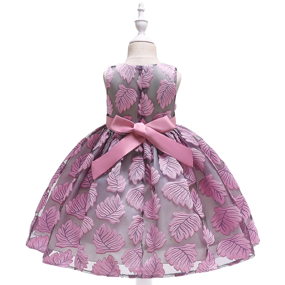 

Bow Vestido infantil Leaf Princess Dress Summer Kids Dresses for Girls Wedding Party Birthday Ball Gown Toddler Girl Robe Fille