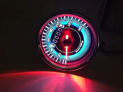 Хромированный Универсальный светодиодный одометр для мотоцикла KMH Спидометр Speedo