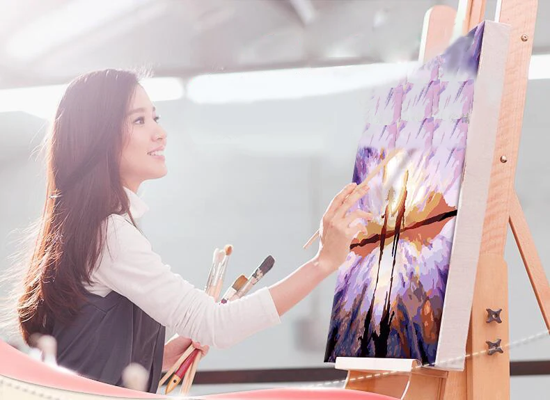 Картина маслом по номерам сделай сам раскраска на холсте для взрослых акриловая