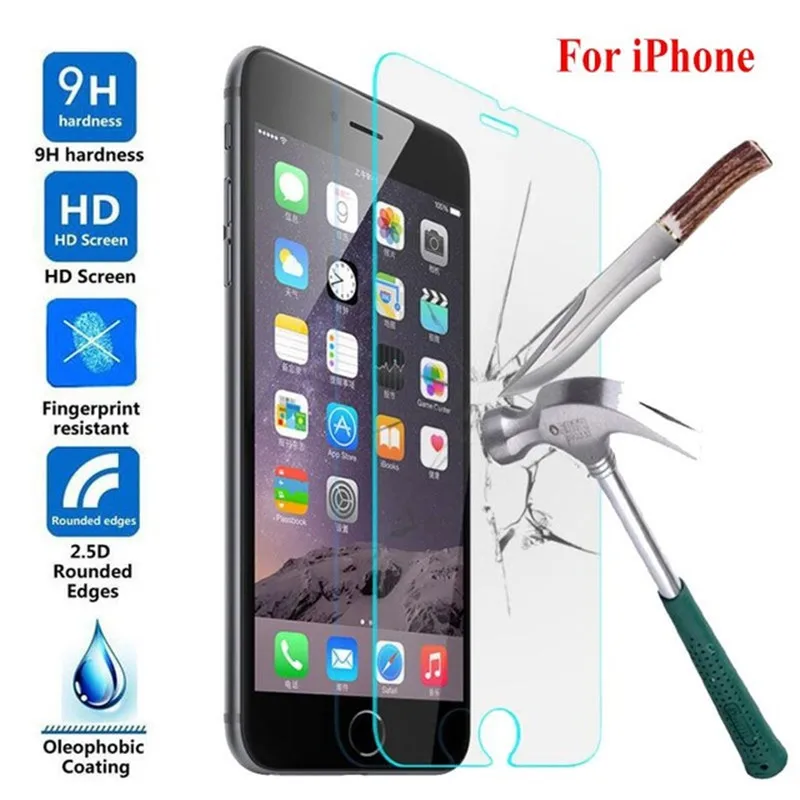 С уровнем твердости 9 H закаленное Стекло чехол для экрана iPhone 7 8 Plus XS max XR 4S 5 5S 5C 5SE 6