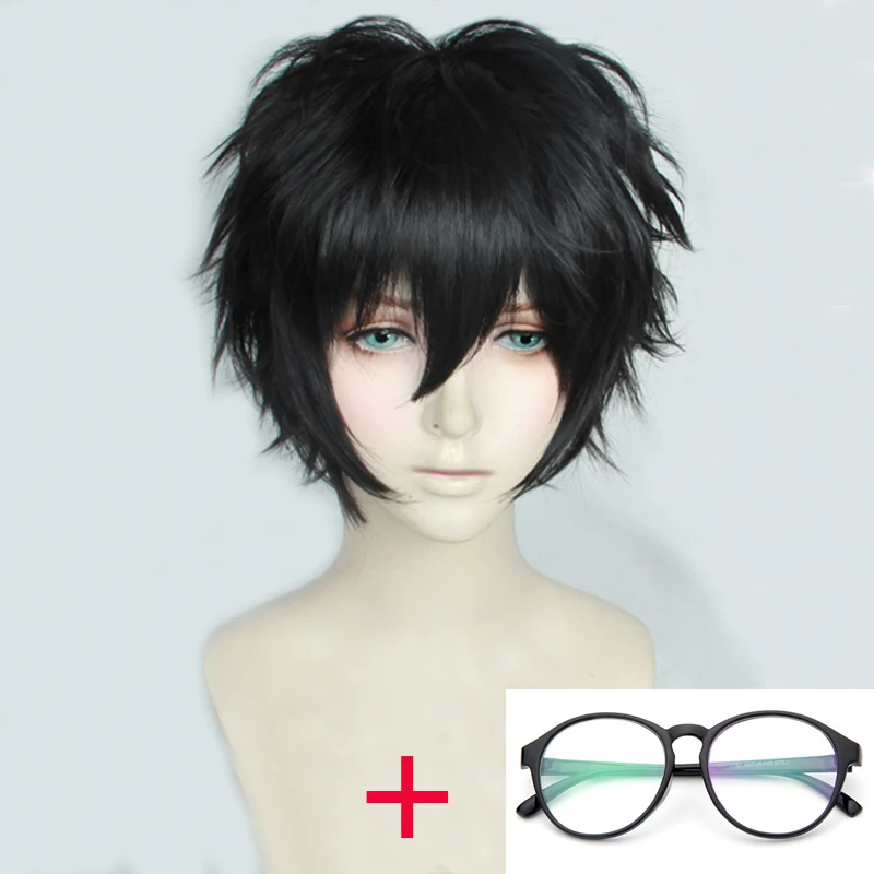 

Game P5 Persona 5 Kurusu Akira Joker Hero Short Black Cosplay Costume Wig Heat Resistant Synthetic Hair Wigs + Wig Cap