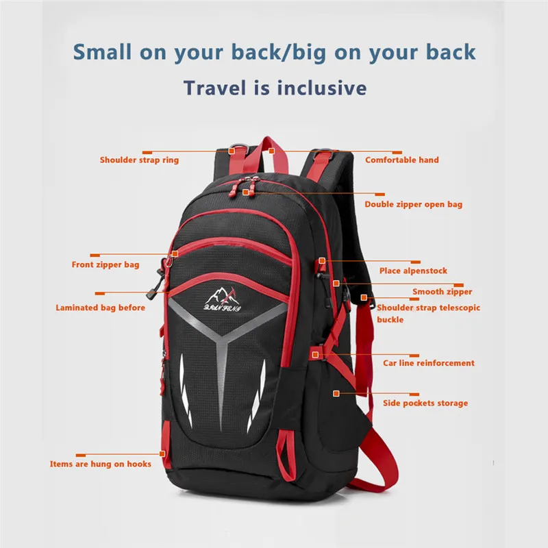 Большой дорожный походный рюкзак NoEnName водонепроницаемая сумка через плечо