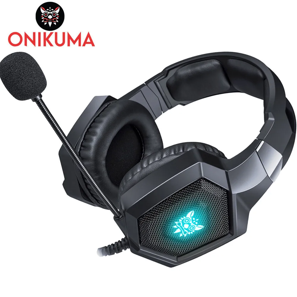 ONIKUMA Игровые наушники шлем стерео наушники гарнитура с микрофоном светодиодный светильник дыхания для ноутбука планшета/PS4 Геймпад/Xbox One