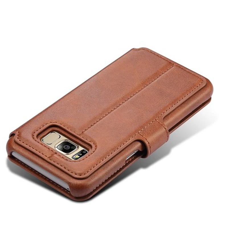 For Samsung S8 Plus Case PU Oil Wax Retro Texture Leather Flip Wallet Cover Multifunctional Phone Bags | Мобильные телефоны и