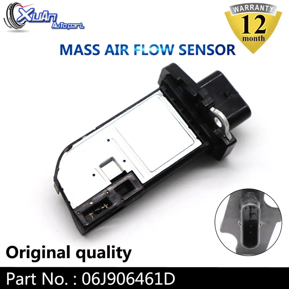 XUAN MAF массового расхода воздуха сенсор 06J906461D для Volkswagen Tiguan Passat CC Eos Audi A3 A4 A5 A6 Q3 Q5 TT Quattro Seat Leon