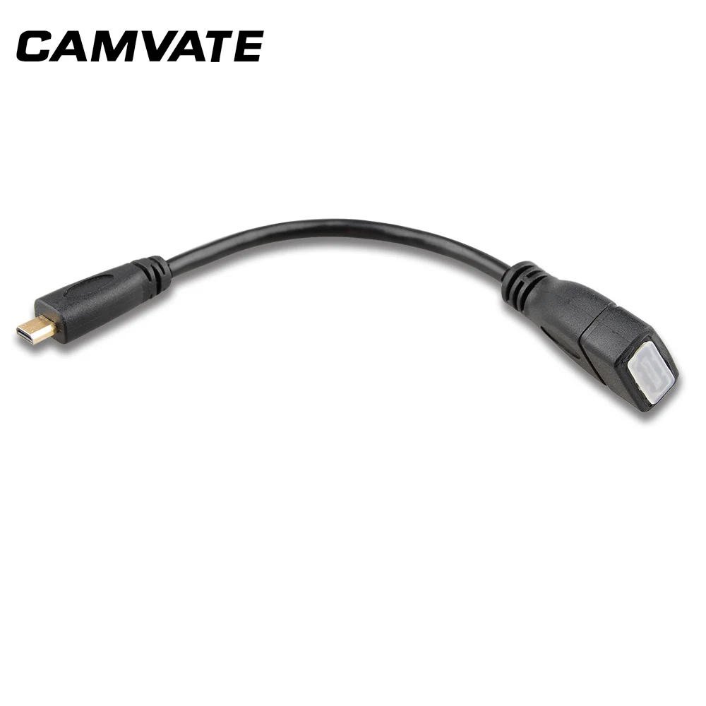 Адаптер преобразователь CAMVATE со штекером Micro HDMI (тип А) на штекер D) (длина 6 дюймов)