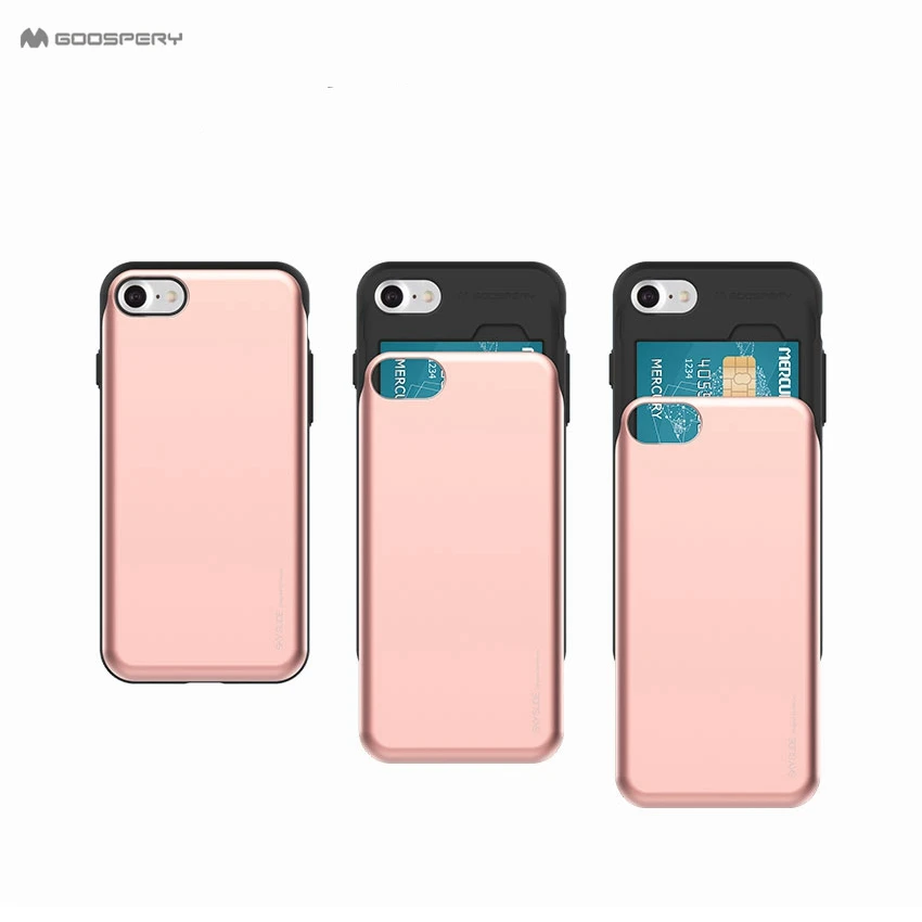 Оригинальный гибридный Чехол Goospery Candy Sky Slide Armor для iPhone X 8 7 6 6s Plus держатель карт
