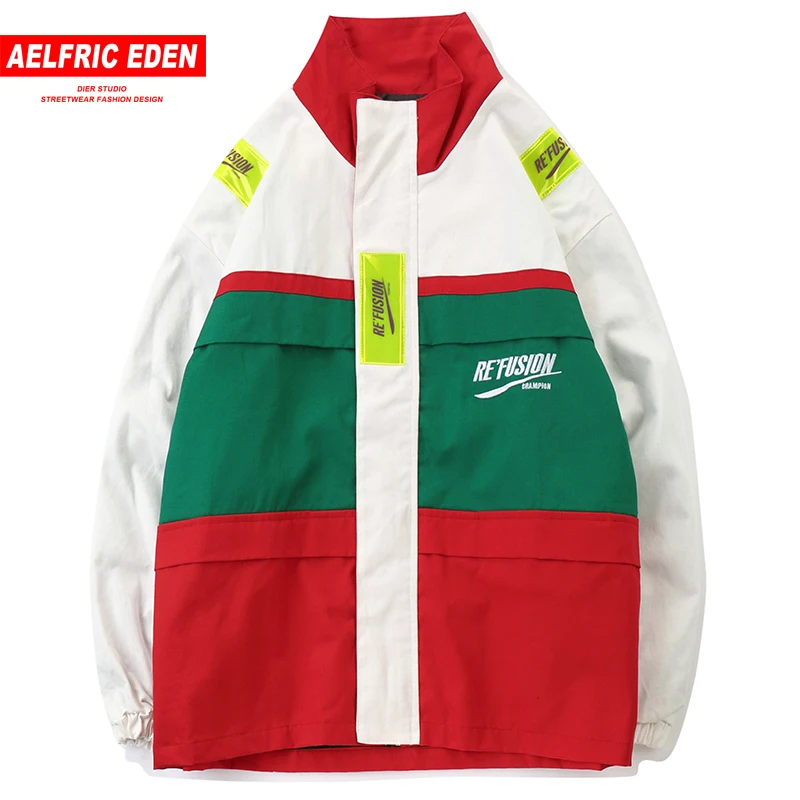 Aelfric Eden американский уличный мужские куртки пальто контраст Цвет Harajuku 3M