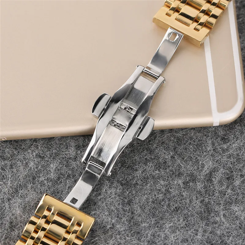 

20mm/22mm Luxury Stainless Steel Srtap for Men Women Business Watch Replacement Wristwatch Band Bangle Metal Bracelet Solid Link