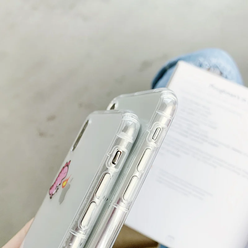 STROLLIFE Cute Couples Dinosaur Phone Case for IPhoneXS Max XR Lovely Cartoon Cover IPhone 6 X 7 8 Plus Soft Clear TPU Shell |