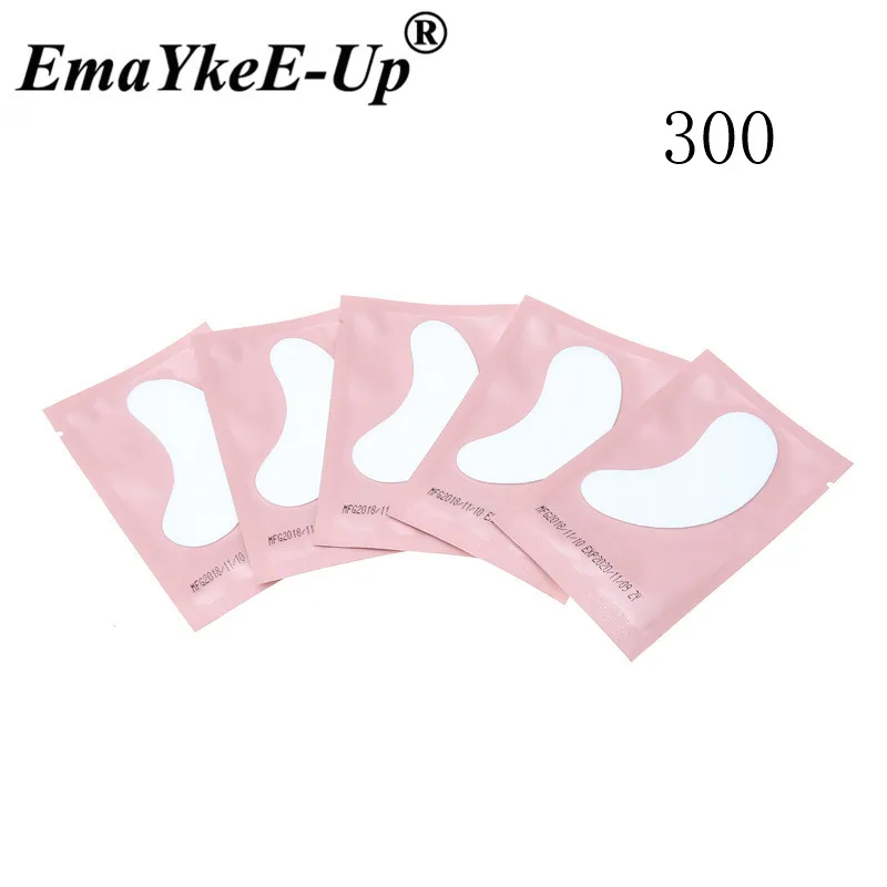 Pink-300pairs 300 пар, новые бумажные накладки для ресниц под глазами, накладки для ресниц, бумажные накладки для наращивания ресниц, наклейки для глаз, обертывания, инструменты для макияжа - Длина: Pink-300pairs
