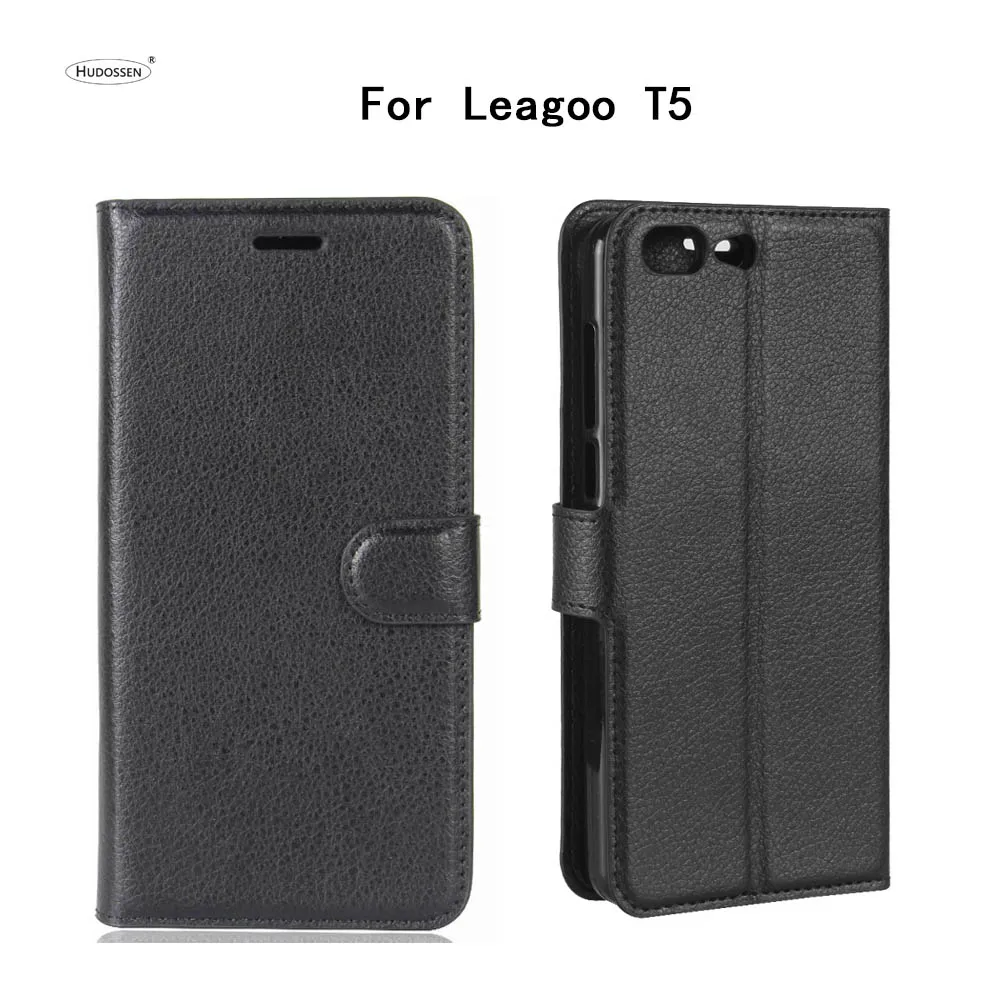 HUDOSSEN для Leagoo T5 T 5 чехол Роскошный кожаный книжка ПУ кожа силикон на заднюю панель