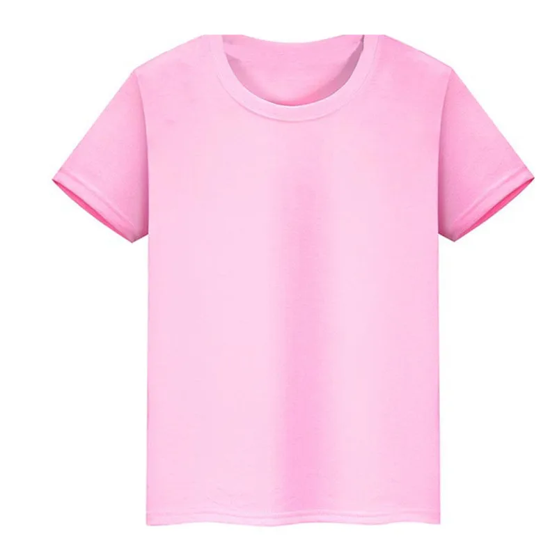 pink Летние футболки для мальчиков и девочек, хлопок, Детская футболка с короткими рукавами повседневные топы для мальчиков 3, 6, 8, 10, 12 лет - Цвет: pink