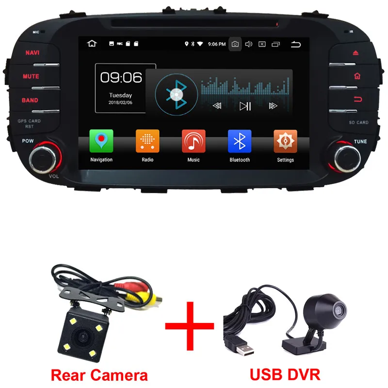Radio x Camera x DVR KLYDE 8 дюймов Восьмиядерный Android 8,0 4 Гб ОЗУ 32 Гб ПЗУ PX5 4G FM автомобильный DVD мультимедийный плеер радио для Kia Soul - Цвет: Radio x Camera x DVR