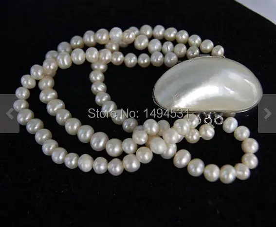 

Wholesale Pearl Bracelet - Triple Strand White Genuine Freshwater Pearl Bracelet , 7.5inches ,Shell Clasp ,Wedding Party Gift.