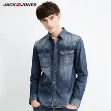 JackJones Мужская джинсовая рубашка с длинными рукавами мужская