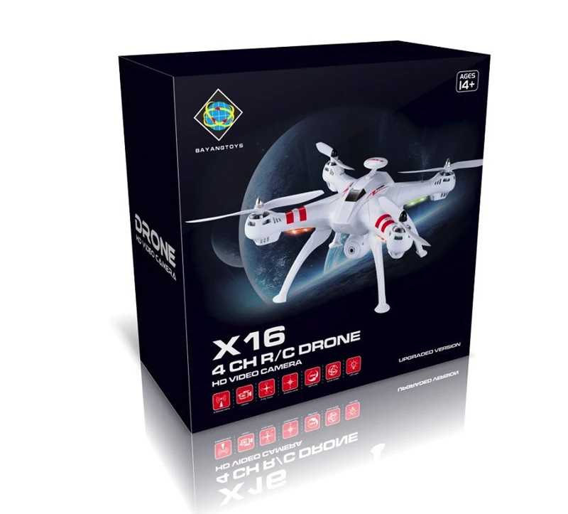 BAYANGTOYS X16 бесщеточный WI-FI FPV/2MP Камера/gps/высота Высокой Провести версия 2,4G 4CH 6 RC оси для дрона Quadcopter RTF VS X21