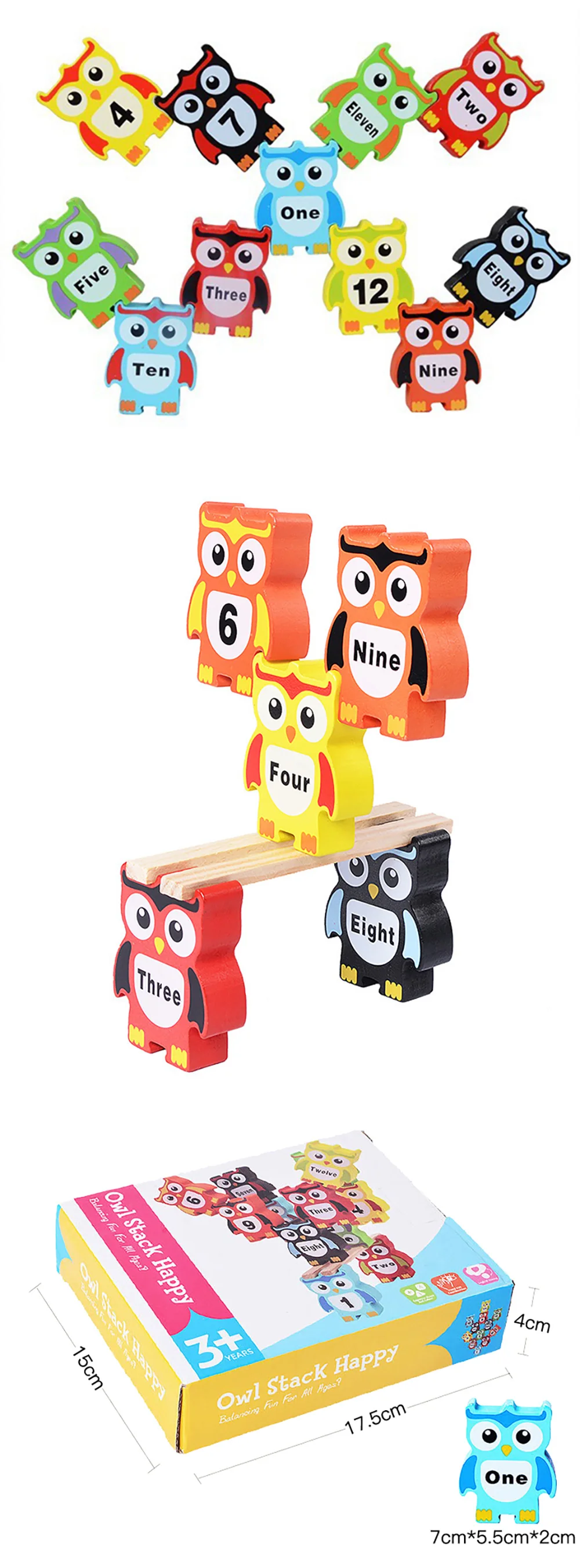 12Pcs Wooden Building Blocks Toy Educational Jenga Game For Kid Children Baby Wooden Stack High Toys Early Learning Kid's Gifts