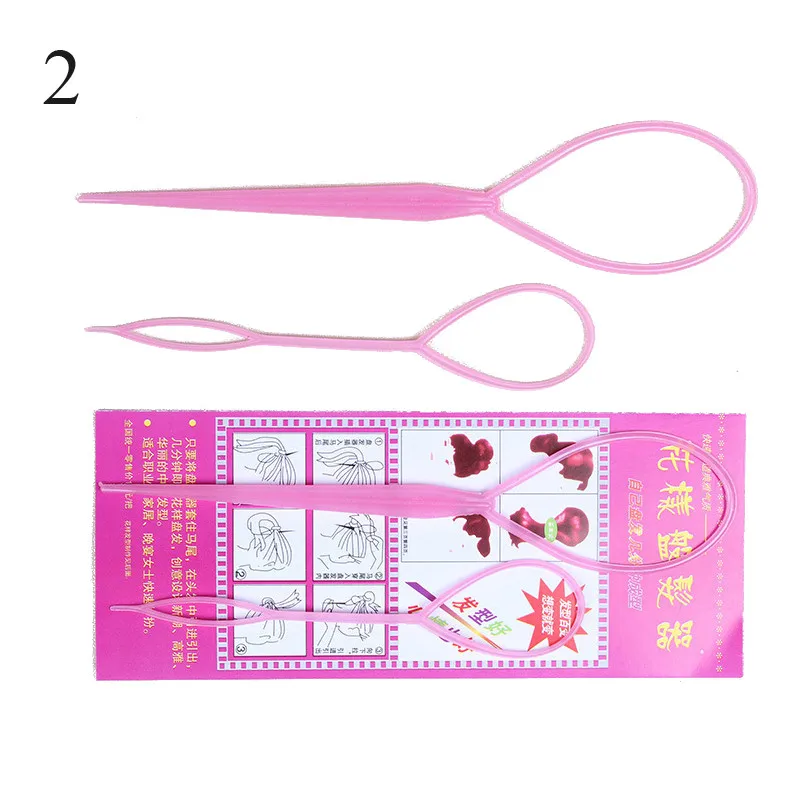 2Pcs Ponytail Creator Plastic Loop Styling Tools Tail Clip Hair Braid Maker Tool Fashion Salon Tie Set |