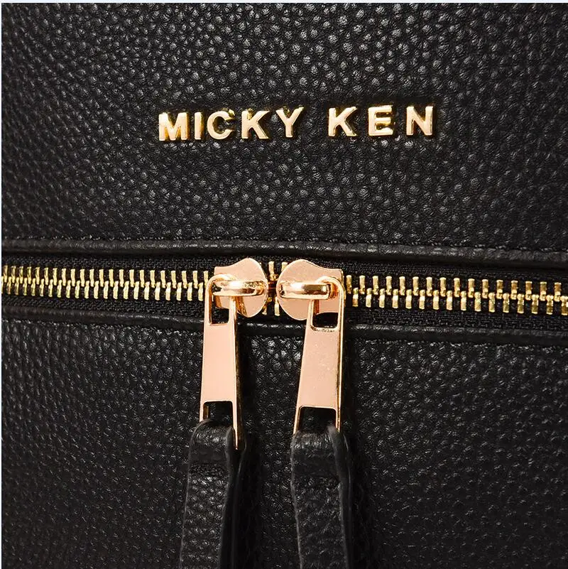 MICKY KEN, фирменный дизайн, женский рюкзак, водонепроницаемый, искусственная кожа, для девушек, однотонный, рюкзак на молнии, Студенческая сумка, повседневный рюкзак