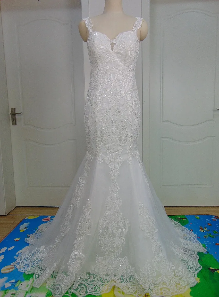Robe de mariee Милое Свадебное Платье Русалочки сексуальное кружевное подвенечное