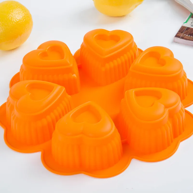 100% Пищевая силиконовая антипригарная форма для торта в форме сердца и еды дней