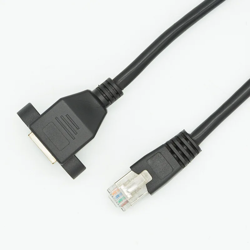Черный RJ45 мужского и женского пола Сетевой удлинитель винт для кабеля Панель