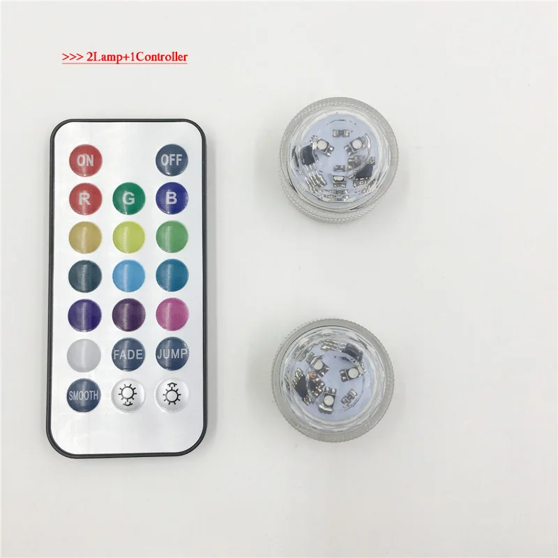RGB Led многоцветный RGB+ пульт дистанционного управления погружной светильник IP68 подводный бассейн пруд светильник Открытый Декор Светильник ing лампа - Испускаемый цвет: 2Lamp 1Controller