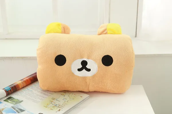 Teddy Bear Многофункциональная мягкая подушка для рук 30x20 см с милым мультяшным котом и лягушкой, игрушка из полипропилена и хлопка, наполнение автомобиля, Офисная грелка для рук, подушка - Цвет: Teddy Bear