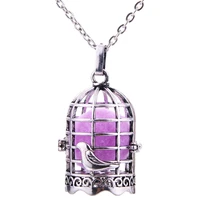 delicate bird cage aroma diffuser necklace open fashion locket pendant hollow creative perfume essential oil diffuser jewelry