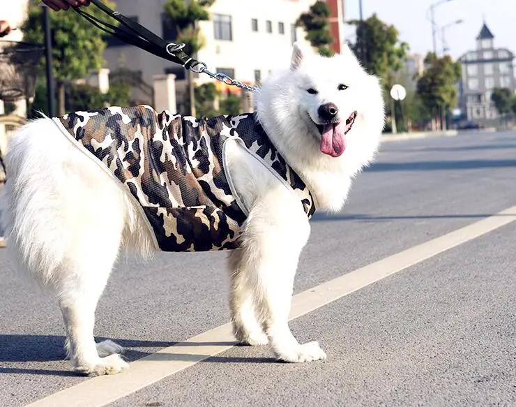 Модный Камуфляжный жилет для больших собак летние жилеты дышащая одежда из