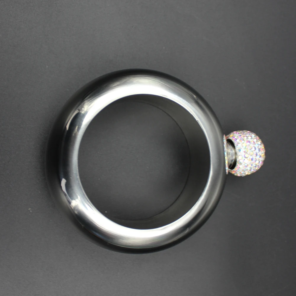 Модный 3 5 унций из нержавеющей стали браслет плоская фляжка Стразы крышкой