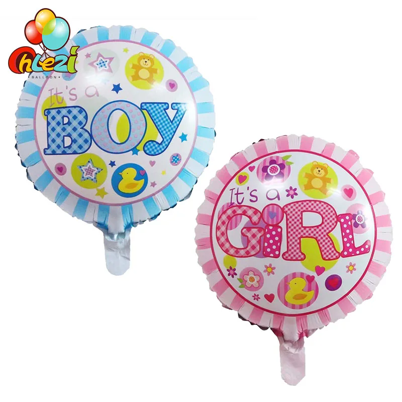10 шт. это девочка/мальчик круглые шарики baby shower От 1 до 3 лет День Рождения вечерние