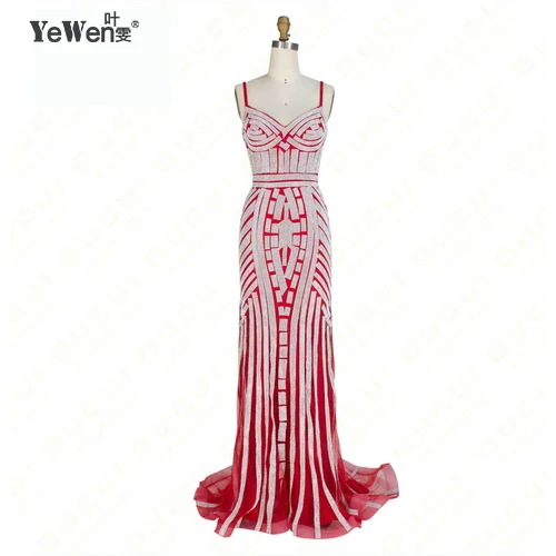 Robe De Soiree, вечерние платья русалки, Длинные вечерние платья золотого, красного, королевского, синего цвета с кристаллами, африканские вечерние платья для выпускного вечера, вечернее платье - Цвет: Красный