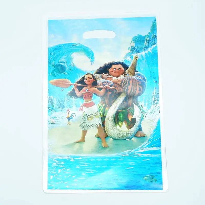 loot bag 20pcs Мультфильм Моана товары для вечеринки Дети День Рождения Салфетка бумажные тарелки стаканчики соломенная табличка флаг/плакат с приглашением карты попкорн коробка - Цвет: loot bag 20pcs